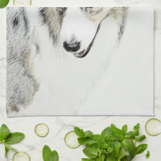 Australian Shepherd Painting - Original Dog Art Handtuch (Gefaltet)