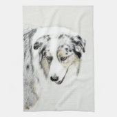 Australian Shepherd Painting - Original Dog Art Handtuch (Vertikal)