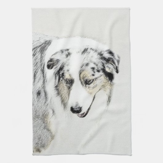 Australian Shepherd Painting - Original Dog Art Handtuch (Vertikal)