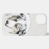 Australian Shepherd Painting - Original Dog Art iPhone Hülle (Rückseite (Horizontal))