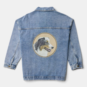 Australian Shepherd Painting - Original Dog Art Jeansjacke