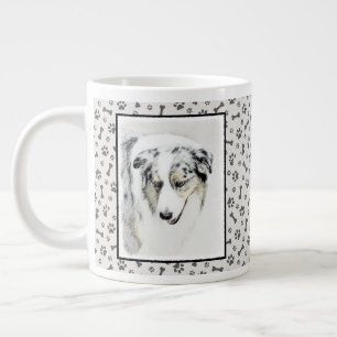 Australian Shepherd Painting - Original Dog Art Jumbo-Tasse