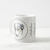Australian Shepherd Painting - Original Dog Art Kaffeetasse (Vorderseite Links)