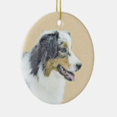Australian Shepherd Painting - Original Dog Art Keramik Ornament (Rechts)