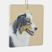 Australian Shepherd Painting - Original Dog Art Keramikornament (Rechts)