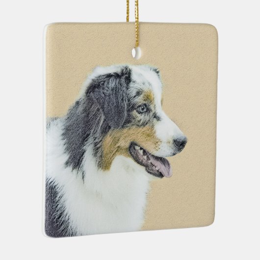 Australian Shepherd Painting - Original Dog Art Keramikornament (Rechts)