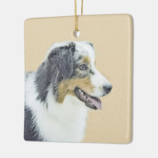 Australian Shepherd Painting - Original Dog Art Keramikornament (Links)