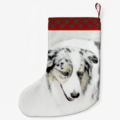 Australian Shepherd Painting - Original Dog Art Kleiner Weihnachtsstrumpf (Rückseite)