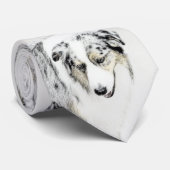 Australian Shepherd Painting - Original Dog Art Krawatte (Gerollt)