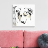 Australian Shepherd Painting - Original Dog Art Leinwanddruck (Insitu (Wohnzimmer))