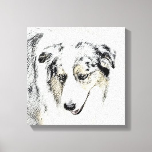 Australian Shepherd Painting - Original Dog Art Leinwanddruck (Vorderseite)