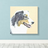 Australian Shepherd Painting - Original Dog Art Leinwanddruck (Insitu (Holzboden))
