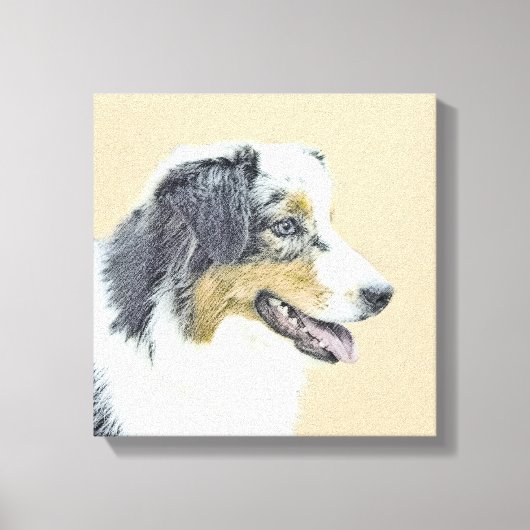 Australian Shepherd Painting - Original Dog Art Leinwanddruck (Vorderseite)