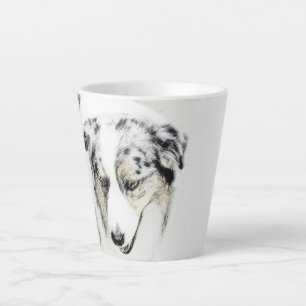 Australian Shepherd Painting - Original Dog Art Milchtasse