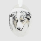 Australian Shepherd Painting - Original Dog Art Ornament (Vorderseite)