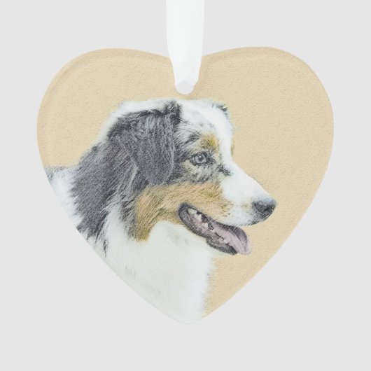Australian Shepherd Painting - Original Dog Art Ornament (Vorderseite)