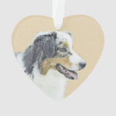 Australian Shepherd Painting - Original Dog Art Ornament (Rückseite)
