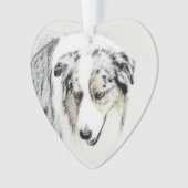Australian Shepherd Painting - Original Dog Art Ornament (Vorderseite)