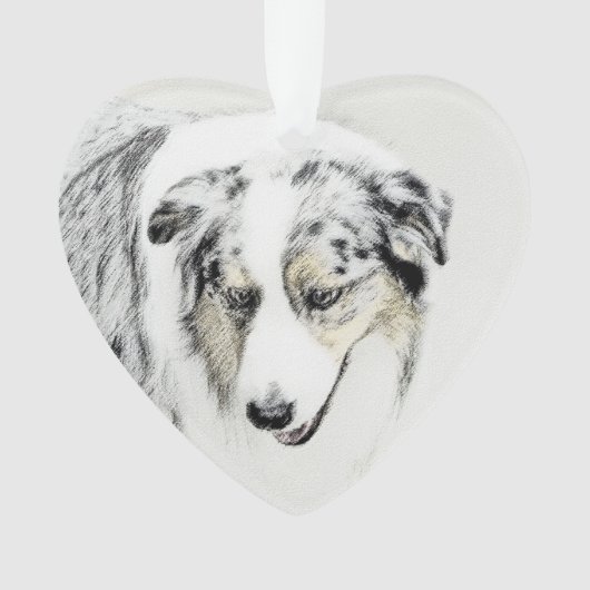 Australian Shepherd Painting - Original Dog Art Ornament (Vorderseite)