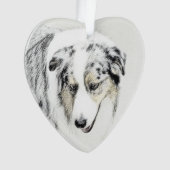 Australian Shepherd Painting - Original Dog Art Ornament (Vorderseite)