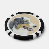 Australian Shepherd Painting - Original Dog Art Pokerchips (Einzeln)