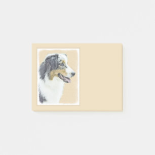 Australian Shepherd Painting - Original Dog Art Post-it Klebezettel