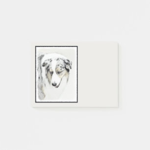 Australian Shepherd Painting - Original Dog Art Post-it Klebezettel