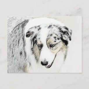 Australian Shepherd Painting - Original Dog Art Postkarte