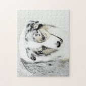 Australian Shepherd Painting - Original Dog Art Puzzle (Vertikal)