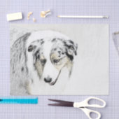 Australian Shepherd Painting - Original Dog Art Seidenpapier (Handwerk)
