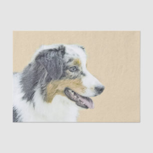 Australian Shepherd Painting - Original Dog Art Seidenpapier