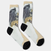 Australian Shepherd Painting - Original Dog Art Socken (Rechts)