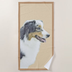 Australian Shepherd Painting - Original Dog Art Strandtuch