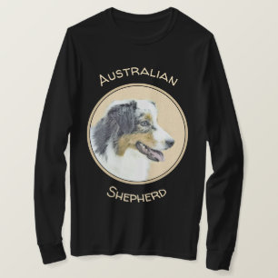 Australian Shepherd Painting - Original Dog Art T-Shirt