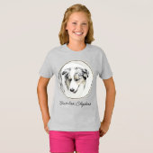 Australian Shepherd Painting - Original Dog Art T- T-Shirt (Vorne ganz)