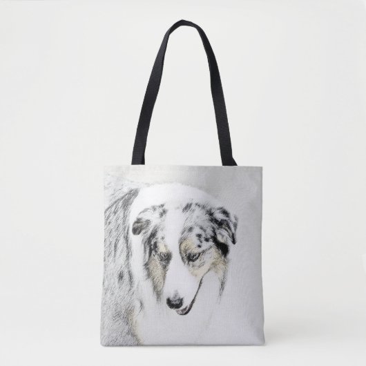Australian Shepherd Painting - Original Dog Art Tasche (Vorderseite)