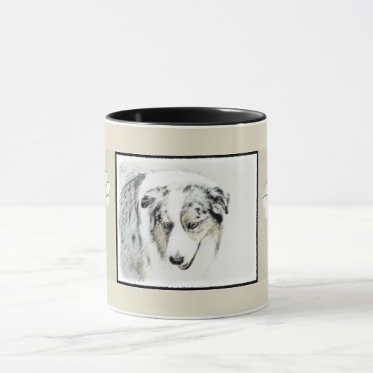 Australian Shepherd Painting - Original Dog Art Tasse (Zentrum)