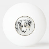 Australian Shepherd Painting - Original Dog Art Tischtennisball (Rückseite)