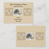 Australian Shepherd Painting - Original Dog Art Visitenkarte (Vorne/Hinten)