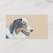 Australian Shepherd Painting - Original Dog Art Visitenkarte (Rückseite)
