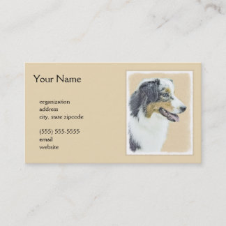Australian Shepherd Painting - Original Dog Art Visitenkarte