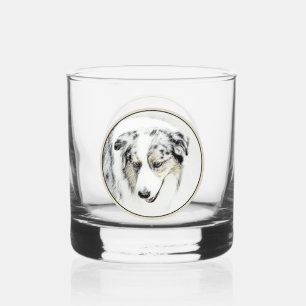 Australian Shepherd Painting - Original Dog Art Whiskyglas