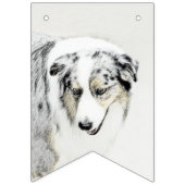 Australian Shepherd Painting - Original Dog Art Wimpelkette (Erste Fahne)