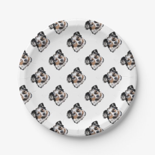 Australian Shepherd Pappteller (Vorderseite)