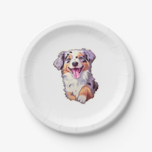 Australian Shepherd Pappteller (Vorderseite)