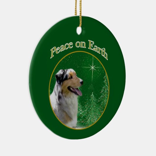 Australian Shepherd Peace Keramik Ornament (Rechts)