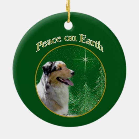 Australian Shepherd Peace Keramik Ornament (Hinten)