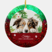 Australian Shepherd Personalisiert Weihnachten Keramik Ornament (Hinten)