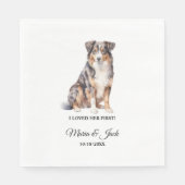 Australian Shepherd Pet Cocktail Wedding Serviette (Vorderseite)