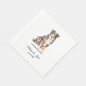 Australian Shepherd Pet Cocktail Wedding Serviette (Ecke)